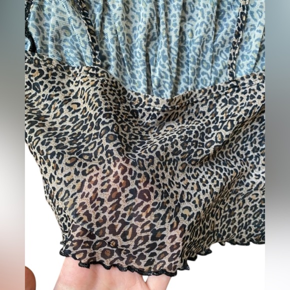 NWOT sheer mesh leopard print bustier tank - Picture 4 of 4